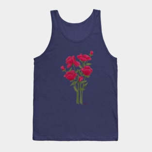 Pink Flower Bouquet Painting Tank Top